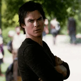🦇 852222fa Damon Salvatore The Vampire Diaries Ian Somerhalder, wampir, nadprzyrodzone, serial TV, dramat, przystojny, aktor telegram sticker