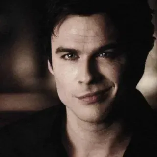 🦇 87f8cd4d Damon Salvatore The Vampire Diaries wampir, serial TV, portret, mężczyzna, aktor telegram sticker