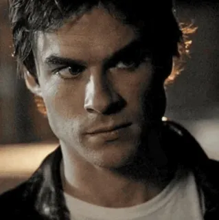 🦇 d1e305d4 Damon Salvatore The Vampire Diaries wampir, serial TV, aktor, mężczyzna, poważny, portret telegram sticker