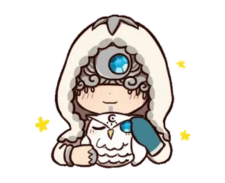 🌼 07fa6b75 autocollant, dessin animé, personnage, hibou, mignon whatsapp sticker