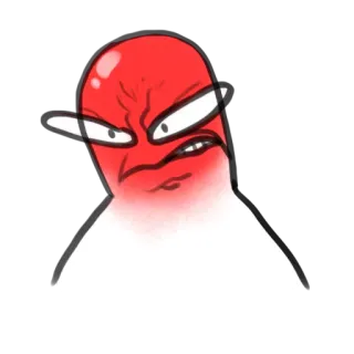 😡 13857a8b enojado, rojo, molesto, dibujo animado, expresión, rabia, disgustado telegram sticker