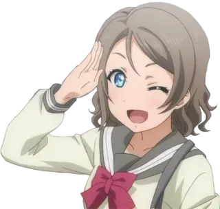 👐 211f074b 애니메이션, 소녀, 귀여운, 경례, 명랑한 telegram sticker