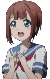 👏 3ee3f271 애니메이션 소녀, 교복, 귀여운, 웃는, 만화, 캐릭터 telegram sticker