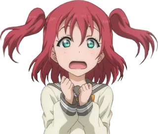 😵 6e403ec7 Ruby Kurosawa Love Live! Sunshine!! 애니메이션, 소녀, 귀여운, 쿠로사와 루비, 러브라이브, 충격 telegram sticker