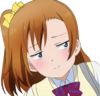 😏 7baa3765 Honoka Kosaka Love Live! 애니메이션, 스쿨 아이돌, 능글, 여성, 캐릭터 telegram sticker