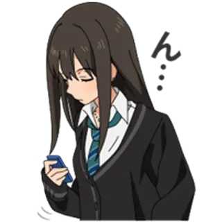 📱 42349173 สาวอนิเมะ, ชุดนักเรียน, มองโทรศัพท์, การ์ตูน, ตัวละครหญิง telegram sticker