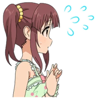 💦 a0ae5c68 อนิเมะ, ผู้หญิง, การ์ตูน, ตัวละคร, หางม้า, สีหน้า, กังวล telegram sticker