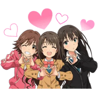 💕 d4ad309a สาวอนิเมะ, หัวใจ, เพื่อน, น่ารัก, อนิเมะ telegram sticker