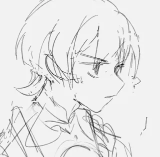 🌟 4f658c1b sketch, anime, manga, drawing, character, art telegram sticker