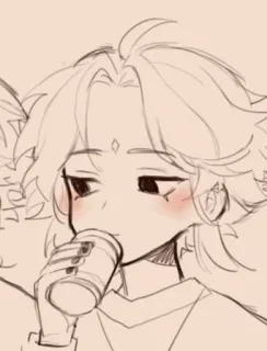 🌟 7b0fe57d anime, cartoon, drawing, drink telegram sticker