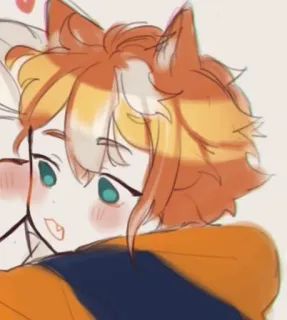 🌟 932f487b cartoon, anime, hug, characters, kawaii telegram sticker