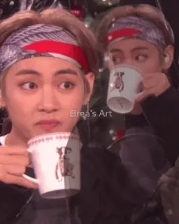 ✨ 9e615bde Brea's Art kpop, bts, v, taehyung, người nổi tiếng, ca sĩ, uống telegram sticker