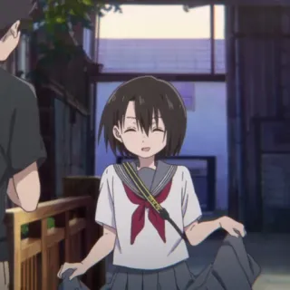 🍓 48ee7c35 Anime, Mädchen, Schuluniform, Kamera telegram sticker