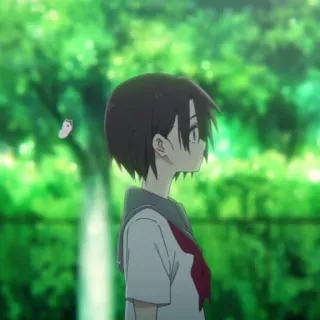 🍓 c2c68138 Anime, Mädchen, Süß, Schmetterling, Natur, Cartoon telegram sticker