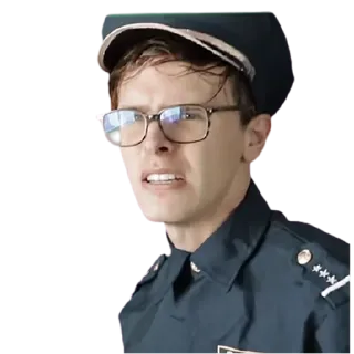 😬 052ea0e5 man, uniform, officer, glasses telegram sticker