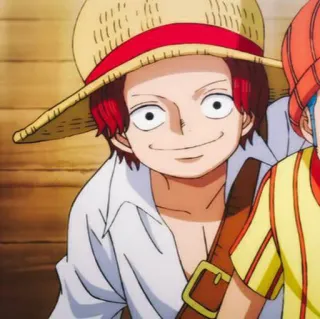 😊 18f1ba5c Shanks One Piece Anime, One Piece, Shanks, Sombrero de paja, Pelo rojo, Pirata whatsapp sticker