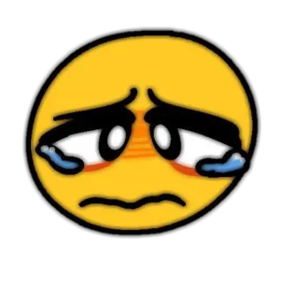 🗝 196376a6 emoji, traurig, weinen, gesicht, gelb telegram sticker