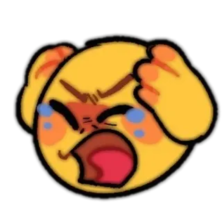 💌 7b22752e Emoji, Traurig, Weinend, Verzweifelt, Gelb, Verärgert telegram sticker