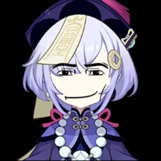 ❄️ 03f5c8fe Qiqi Genshin Impact Qiqi, Genshin Impact, postać, gra, anime, zombie, kawaii, śmieszne telegram sticker