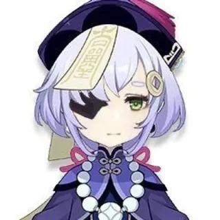 ❄️ 1a641b98 Qiqi Genshin Impact Anime, Gra wideo, Qiqi, Genshin Impact, Postać telegram sticker