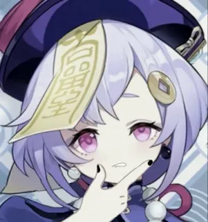 ❄️ 22d3b09e Qiqi Genshin Impact Anime, Gra wideo, Qiqi, Genshin Impact, Postać telegram sticker