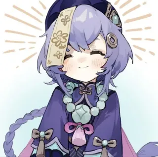 ❄️ 4bf6a7d3 Qiqi Genshin Impact Anime, Gra, Qiqi, Genshin Impact, Słodkie, Zombie, Dziecko telegram sticker