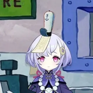 ❄️ a3118778 Qiqi Genshin Impact Anime, Gra wideo, Genshin Impact, Qiqi, Słodkie, Zombie telegram sticker