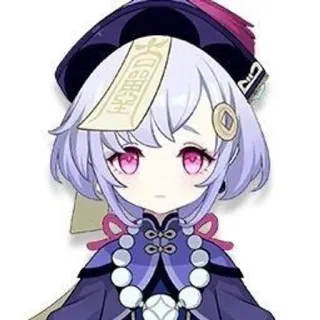 ❄️ aec3d229 Qiqi Genshin Impact Anime, Gra wideo, Qiqi, Genshin Impact, Postać, uroczy telegram sticker