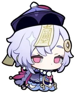 ❄️ bd2ade19 Qiqi Genshin Impact Qiqi, Genshin Impact, Anime, Gra wideo, Chibi telegram sticker