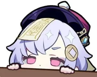 ❄️ c253263b Qiqi Genshin Impact 是哀吗 qiqi, genshin impact, gra wideo, anime, słodkie, naklejka telegram sticker