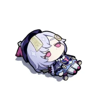 ❄️ e69942af Qiqi Genshin Impact anime, gra, Genshin Impact, Qiqi, słodkie, zombie telegram sticker