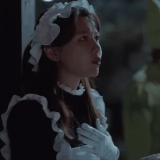 🤔 651e996f Meid, Kostuum, Handschoenen, Jurk, Vrouw, Schort telegram sticker