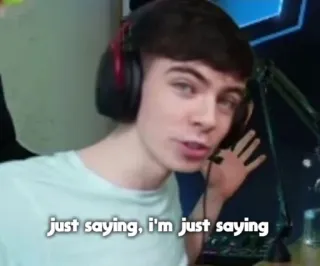 🌟 242e9189 just saying, i'm just saying pessoa, fone de ouvido, falando, citação telegram sticker