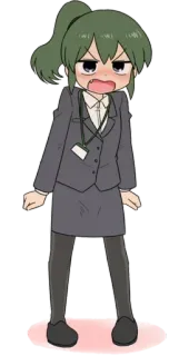 😂 53f2a32d Anime, Femme d'affaires, En colère, Dessin animé, Bureau, Uniforme, Femme, Personnage telegram sticker