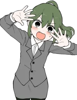 😂 5f5c7f9d Anime, Personnage, Fille, Dessin animé, Bureau, Mignon, Joyeux telegram sticker