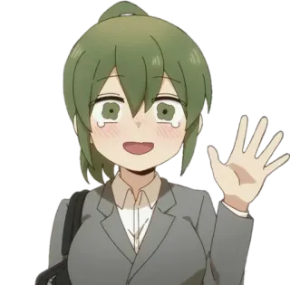 😂 86fea210 Anime, Dessin animé, Fille, Femme, Mignon, Amical, Salutation, Signe de la main telegram sticker