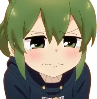 😂 af40541d Anime, Triste, Pleurs, Cheveux verts, Dessin animé, Manga, Personnage telegram sticker