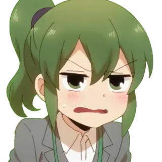 😂 f507ef38 Anime, Fille, Dessin animé, Mignon, Expression, Bureau, Travail telegram sticker