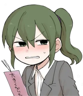😂 ff393912 大きくないた Anime, Personnage, Bureau, Fille, Japonais, En colère, Mignon telegram sticker