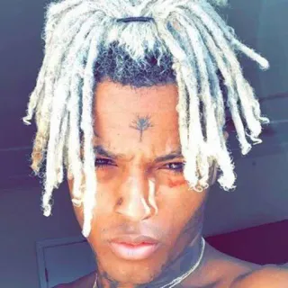😡 2080c17c XXXTentacion rapper, músico, celebridade, retrato, dreadlocks, tatuagem telegram sticker