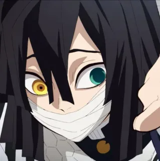 🐍 155ef152 Obanai Iguro Demon Slayer อนิเมะ, ตัวละคร, โอบาไน อิกุโระ, ดาบพิฆาตอสูร, ตางู, ใบหน้าพันผ้า, เฮเทอโรโครเมีย telegram sticker