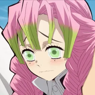 🐚 9969d92e Mitsuri Kanroji Demon Slayer อนิเมะ, ดาบพิฆาตอสูร, มิตสึริ คันโรจิ, เสาหลักความรัก, ผมสีชมพู, สาวอนิเมะ telegram sticker