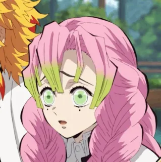 🕸 e5ad1e23 Mitsuri Kanroji Demon Slayer มิตสึริ คันโรจิ, ดาบพิฆาตอสูร, อนิเมะ, มังงะ, ผมสีชมพู, ตาสีเขียว, ประหลาดใจ, น่ารัก telegram sticker