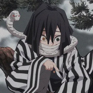 🐍 998e1aa6 Obanai Iguro Demon Slayer Аниме, Клинок, рассекающий демонов, Обанай Игуро, Змея, Столпы telegram sticker