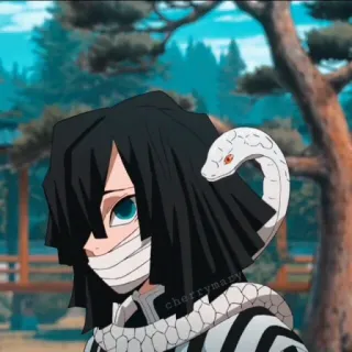 🐍 aa86759f Obanai Iguro Demon Slayer Аниме, Клинок, рассекающий демонов, Обанай Игуро, Змея telegram sticker