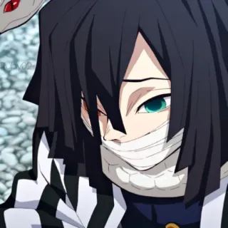 🐍 c80d2129 Obanai Iguro Demon Slayer Аниме, Клинок, рассекающий демонов, Обанай Игуро, Персонаж, Змея, Столп, Манга telegram sticker