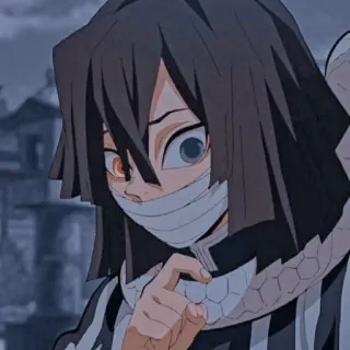 🐍 f08495f5 Obanai Iguro Demon Slayer Аниме, Клинок, рассекающий демонов, Обанай Игуро, Змея, Персонаж telegram sticker