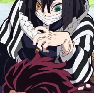 🐍 b65ca19b Obanai Iguro Demon Slayer อนิเมะ, มังงะ, ดาบพิฆาตอสูร, ตัวละคร, โอบาไน อิกุโระ, งู, ดวงตา telegram sticker