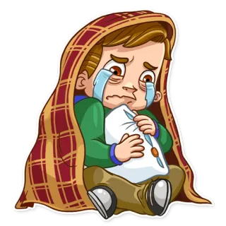 😭 96075338 triste, pleurs, garçon, émotionnel, larmes, contrarié, dessin animé whatsapp sticker