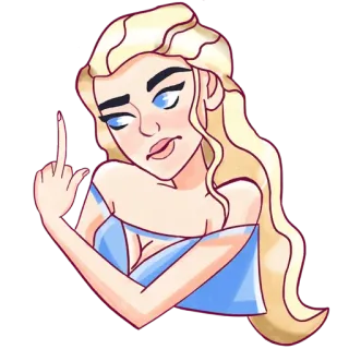 👆 72d44500 dedo do meio, gesto ofensivo, mulher, loira, desenho animado, adesivo telegram sticker